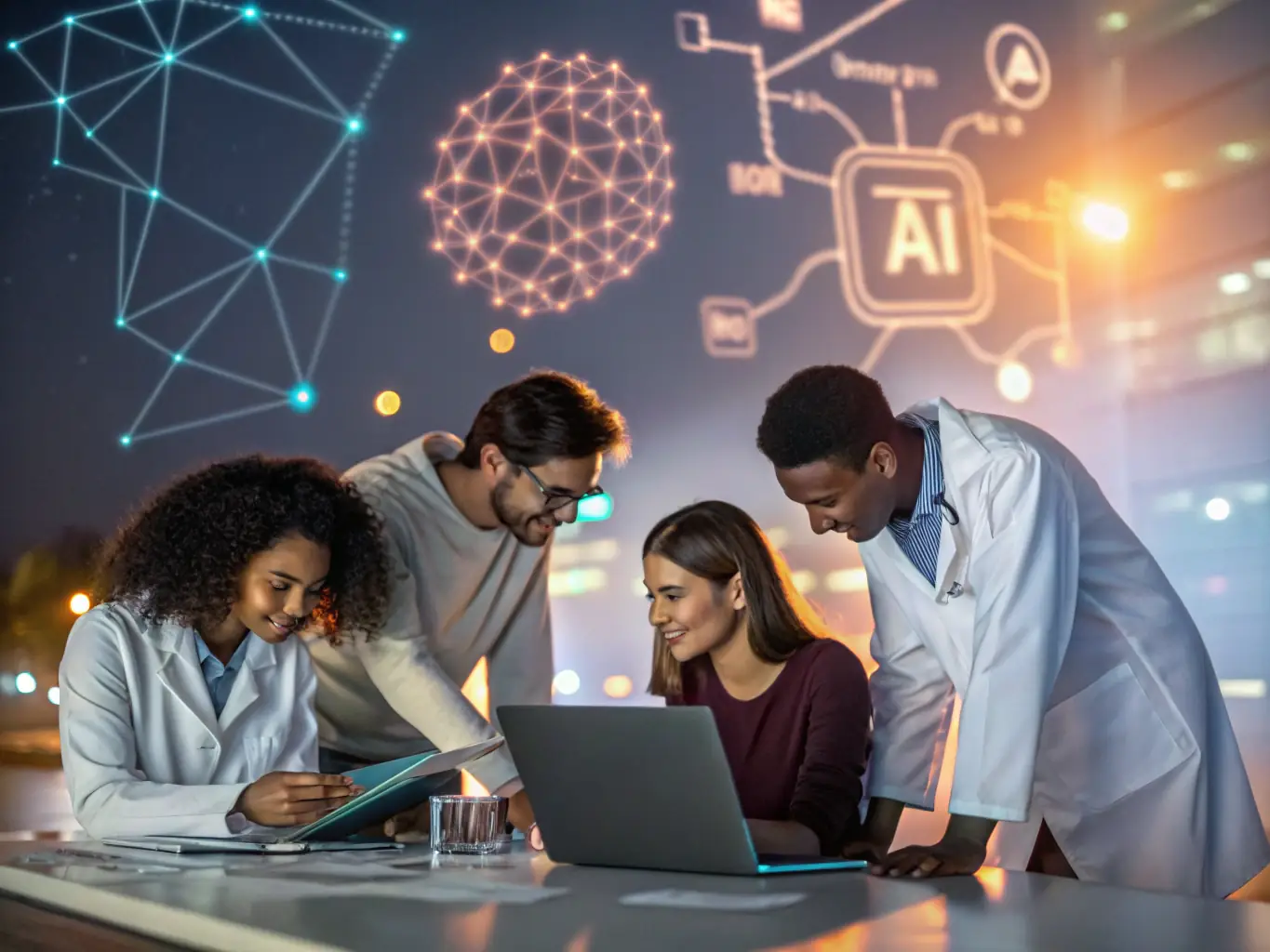 A collage of emerging technologies such as blockchain, virtual reality, and nanotechnology, showcasing the diverse range of innovations shaping the future.